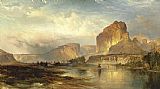 Thomas Moran Canvas Paintings - Cliffs of Green River
